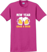 
              New Year Grab a beer - New Years Shirt -12 color choices
            