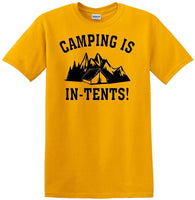 
              Camping is "IN-TENTS" - Funny shirt - short sleeved T-shirt TH04
            