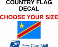 
              CONGO COUNTRY FLAG, STICKER, DECAL, 5YR VINYL, Country Flag of Congo
            