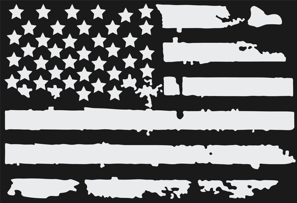 Chevrolet Silverado Back Window Distressed American Flag Decal 2019-2024