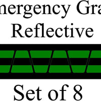 Green w/ Black Stripe HELMET TETS TETRAHEDRONS HELMET STICKER  EMT REFLECTIVE