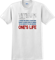 
              VETERAN NOUN, ONES LIFE, Veterans day Soldier USA Support T-Shirt
            