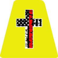 
              Thin Red Line Cross - YELLOW TETS TETRAHEDRONS HELMET STICKER FIRE REFLECTIVE
            