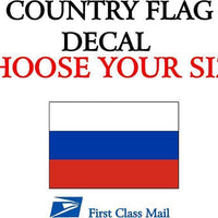 RUSSIAN COUNTRY FLAG, STICKER, DECAL, 5YR VINYL, STATE FLAG