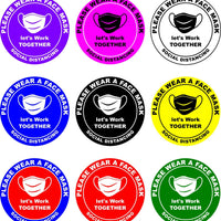 Please wear a face mask window Decal sticker social distancing Choose your color