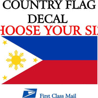 FILIPINO COUNTRY FLAG, STICKER, DECAL 5YR VINYL country Flag of the Philippines