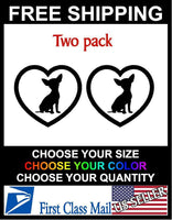 
              Chihuahua heart, Love Dogs Decal Window Sticker Car Truck, D2
            