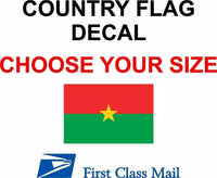 
              BURKINA FASO COUNTRY FLAG, STICKER, DECAL, 5YR, Country Flag of Burkina Faso
            
