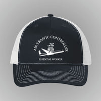 Air Traffic Controller Hat trucker snap back Navy Blue and White.support airport