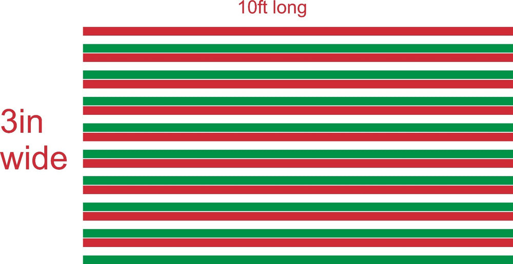 3in custom stripes 9pc 10ft long