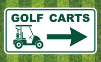 
              Golf Course Aluminum  Right Direction Sign for the Greens, Fairway & Cart Path
            