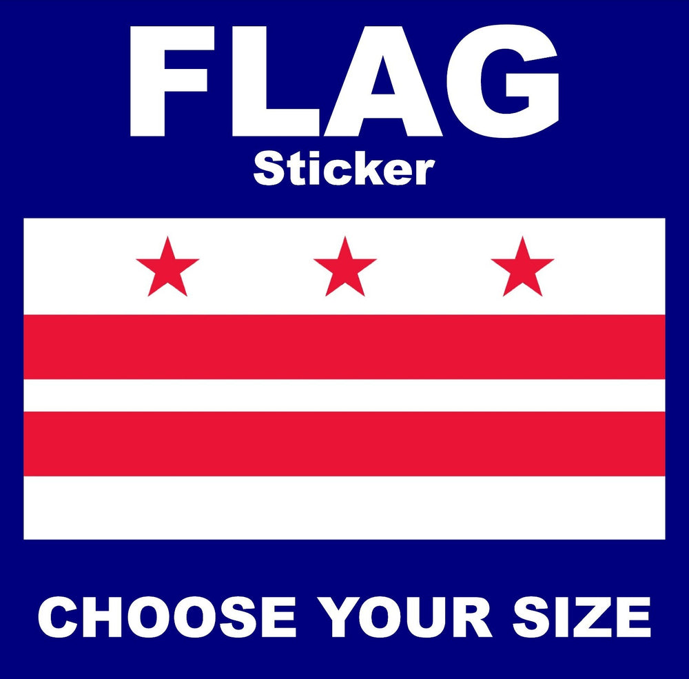 Flag of Washington, D.C.  FLAG, STICKER, DECAL, 5YR VINYL,  FLAG