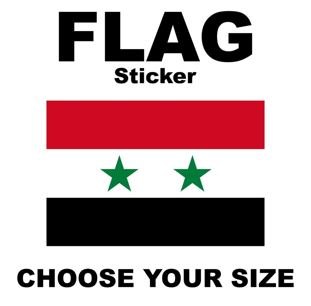 Flag of Syrian Arab Republic , STICKER, DECAL, 5 YR VINYL