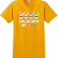 Chillin with my PEEPS - Distressed Design adult Easter T-shirt SM-5XL 13 COLORS