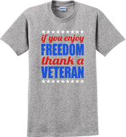 
              IF YOU ENJOY FREEDOM THANK A VETERAN, Veterans day Soldier USA Support T-Shirt
            