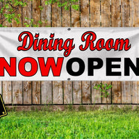 Dining Room NOW OPEN - Advertising Vinyl Banner Flag Sign  printed in the USA