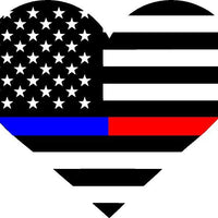 THIN BLUE AND RED LINE HEART