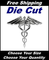 
              The Caduceus Chrome Printed laminated Two wings two snakes EMS High Def. Decal
            