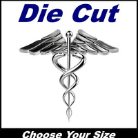 The Caduceus Chrome Printed laminated Two wings two snakes EMS High Def. Decal