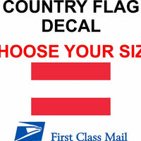 AUSTRIA COUNTRY FLAG, STICKER, DECAL, 5YR VINYL Country flag of Austria