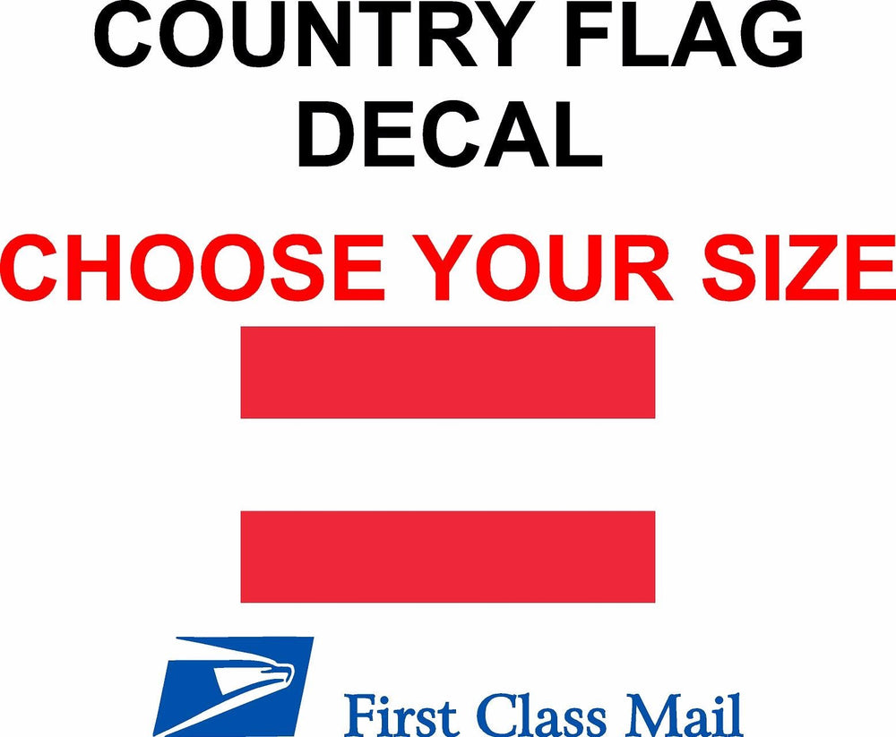 AUSTRIA COUNTRY FLAG, STICKER, DECAL, 5YR VINYL Country flag of Austria