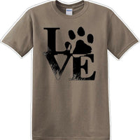 Love dog paw print - Dog- Novelty T-shirt