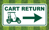 
              Golf Course Aluminum Cart Return Direction Sign for  the ClubHouse
            