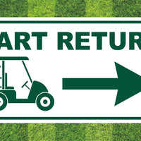 Golf Course Aluminum Cart Return Direction Sign for  the ClubHouse