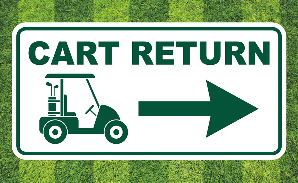Golf Course Aluminum Cart Return Direction Sign for  the ClubHouse