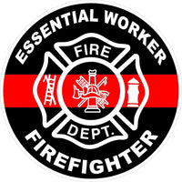 Essential Worker Firefighter Thin Red Line - Firefighter Decal