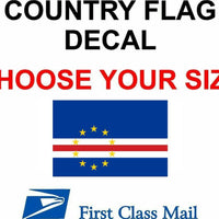 CAPE VERDE COUNTRY FLAG, STICKER, DECAL, 5YR VINYL, Country Flag of Cape Verde