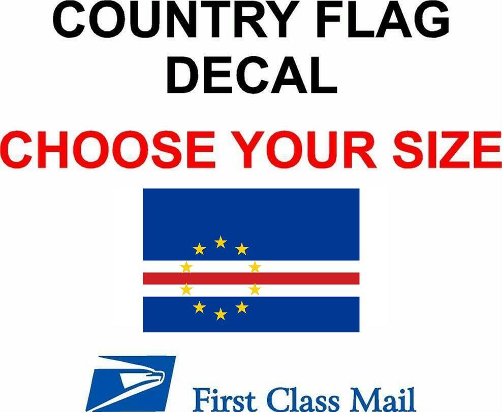 CAPE VERDE COUNTRY FLAG, STICKER, DECAL, 5YR VINYL, Country Flag of Cape Verde