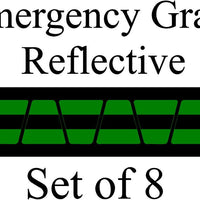Green w/ Black Stripe HELMET TETS TETRAHEDRONS HELMET STICKER  EMT REFLECTIVE