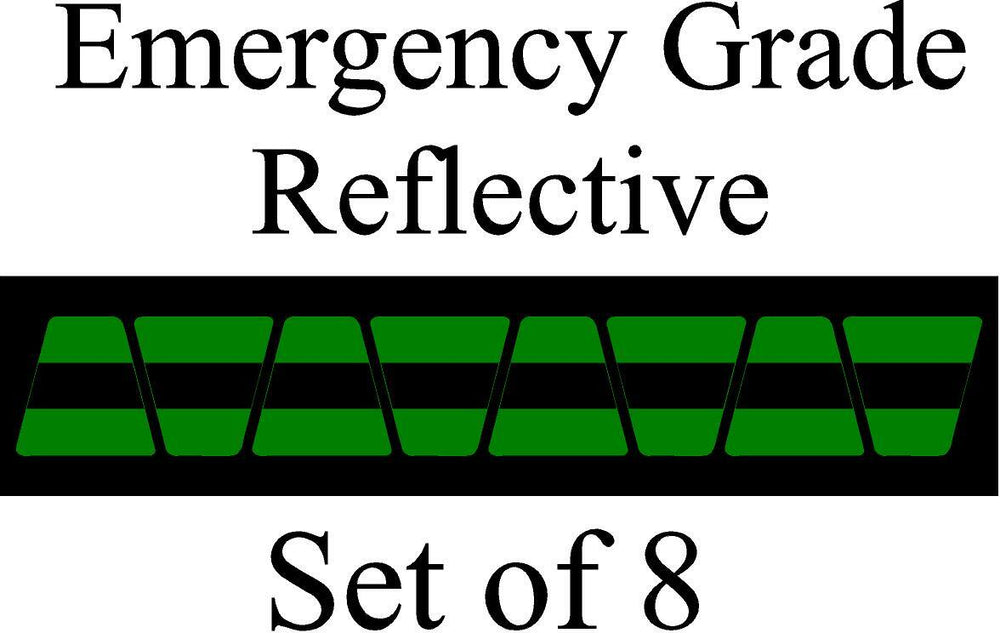 Green w/ Black Stripe HELMET TETS TETRAHEDRONS HELMET STICKER  EMT REFLECTIVE