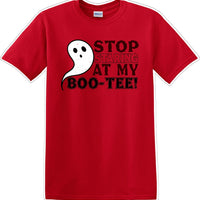 STOP STARING AT MY BOO-TEE - Halloween - Novelty T-shirt