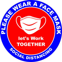 
              Please wear a face mask window Decal sticker social distancing Choose your color
            