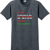 Dear santa all I want for christmas- Christmas Day T-Shirt -12 color choices
