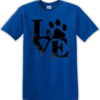 Love dog paw print - Dog- Novelty T-shirt