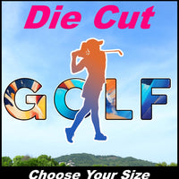Women Golf  Decal Sticker for Girl Car and Truck Window or Bumper