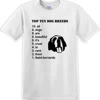 TOP TEN DOG BREEDS-SAINT BERNARD - Dog- Novelty T-shirt