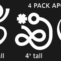 Apophis Decal set for Fun, laptops, vehicles & more 4 pack die cut stickers