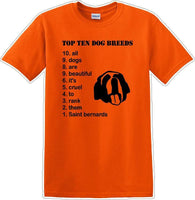 
              TOP TEN DOG BREEDS-SAINT BERNARD - Dog- Novelty T-shirt
            