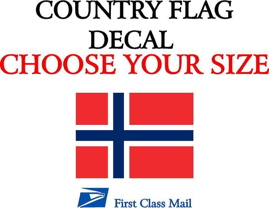 NORWEGIAN COUNTRY FLAG, STICKER, DECAL, 5YR VINYL, STATE FLAG