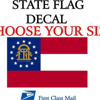 GEORGIA STATE FLAG, STICKER, DECAL, state flag og Georgia 5 YR VINYL