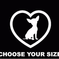 Chihuahua Love Dogs Decal Window Sticker Car Truck White, D2