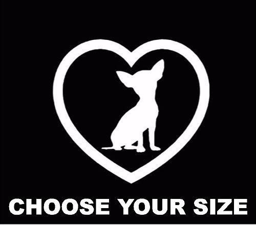 Chihuahua Love Dogs Decal Window Sticker Car Truck White, D2
