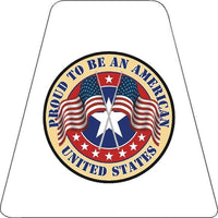 
              PROUD PATRIOTIC AMERICAN  HELMET TETS TETRAHEDRONS STICKER WHITE REFLECTIVE
            