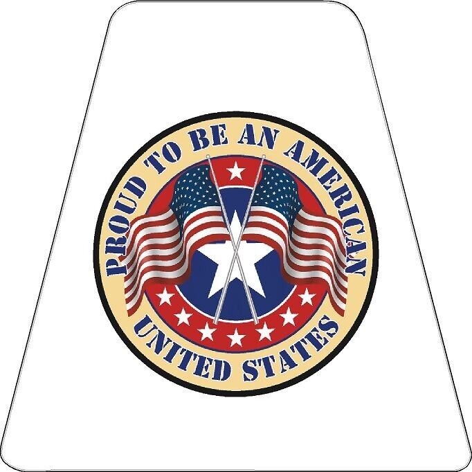 PROUD PATRIOTIC AMERICAN  HELMET TETS TETRAHEDRONS STICKER WHITE REFLECTIVE