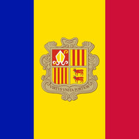 Andorra COUNTRY FLAG, STICKER, DECAL, 5YR VINYL, country Flag of Andorra