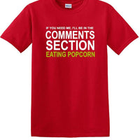 Comments Section - Eating Popcorn - Social Media Fun shirt - T-shirt TSM03
